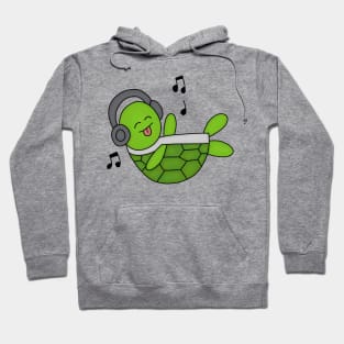 Green Turtle Jamming Out Hoodie